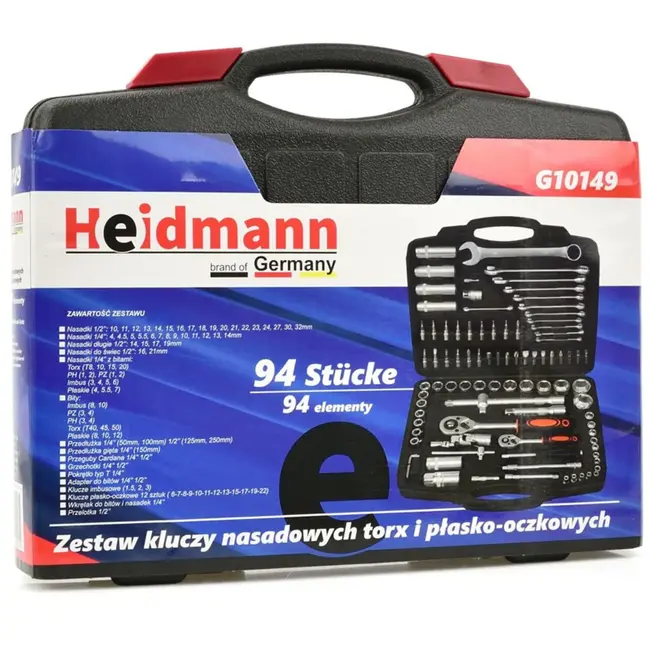 GEKO Sokkelset - 94-delig - Chroom Vanadium - Inclusief Ratels en Verlengstukken