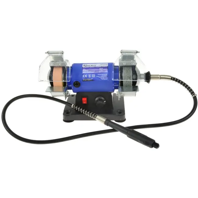 GEKO Mini dubbele slijper - flexibele as - 75 mm wielen - 200W - 0-9000 rpm