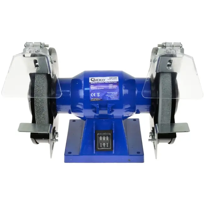 GEKO Slijpmachine - Dubbele Schijf - 150 mm - Aluminium Behuizing - Stabiele Basis