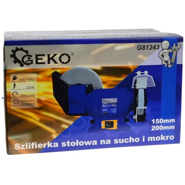 GEKO Nat- en droogslijpmachine - Precisie en kracht - 150/200 mm - Aluminium behuizing