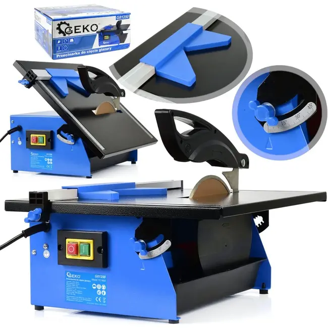 GEKO Tegelzaagmachine - 600W - Watergekoeld - 45° Verstelbaar - Inclusief Diamantzaagblad