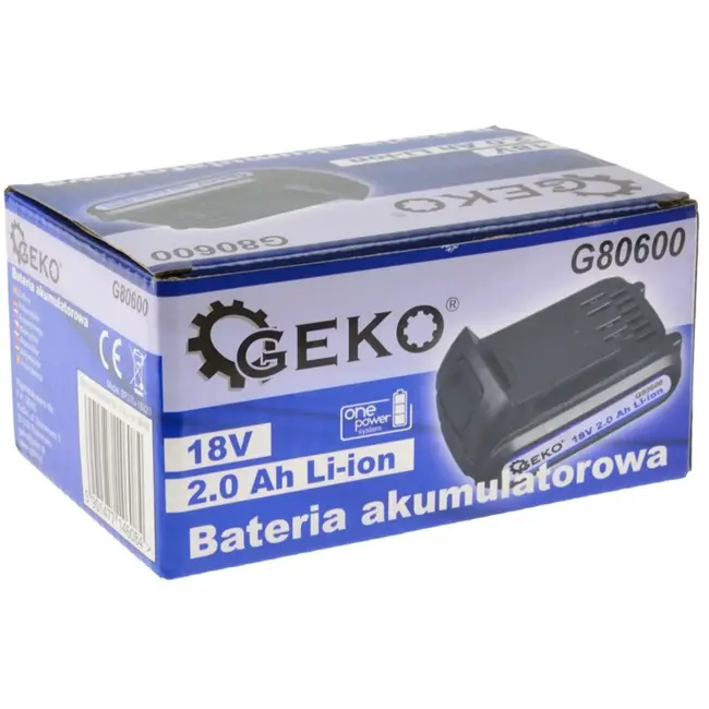 GEKO 18V Li-Ion accu - 2000 mAh - Snelle oplaadtijd - Lichtgewicht 365 g