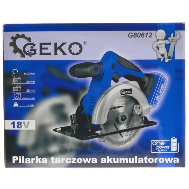 GEKO Accu cirkelzaag - 18V - 136 mm blad - Diepte- en schuinaanpassing zonder gereedschap