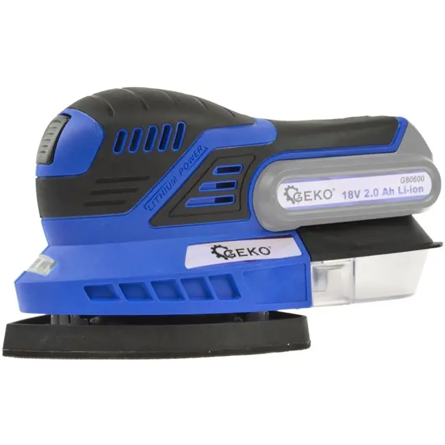 GEKO Draadloze detailschuurmachine - compact - 18V Li-ion - delta schuurzool - stofafzuiging mogelijk