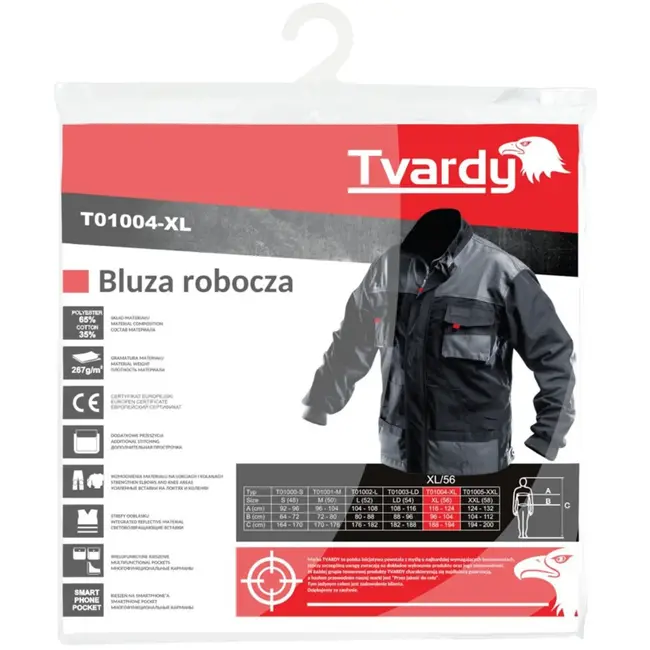 Tvardy Werkjas XL - Katoen & Polyester - Reflecterend - 7 zakken - Verstelbare breedte