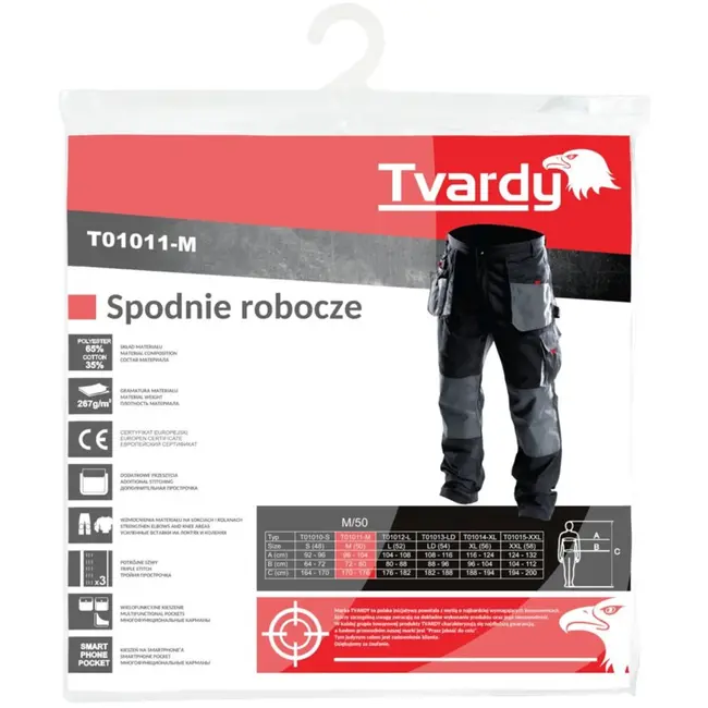 Tvardy Werkbroek - Verstelbare taille - 9 zakken - Maat M - Polyester/Katoen