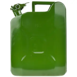 GEKO Verticale metalen jerrycan - 10L - olijfgroen - robuust staal