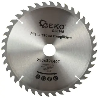 GEKO Cirkelzaagblad - Tungsten Carbide - 250 mm - 40 Tanden - Voor Houtbewerking