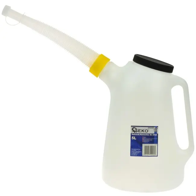 GEKO Plastic maatkan - 5 liter - Flexibele tuit - Olie- en zuurresistent