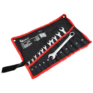 GEKO Poolse afwerksteeksleutelset - 12-delig - 6-22 mm - met opbergetui