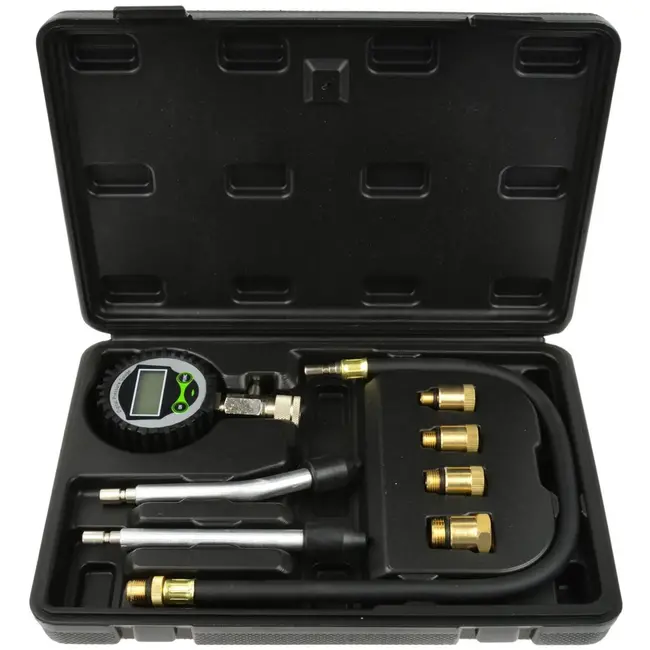 GEKO Multifunctionele cilinderdrukmeter - LCD scherm - 200 psi - Inclusief adapters