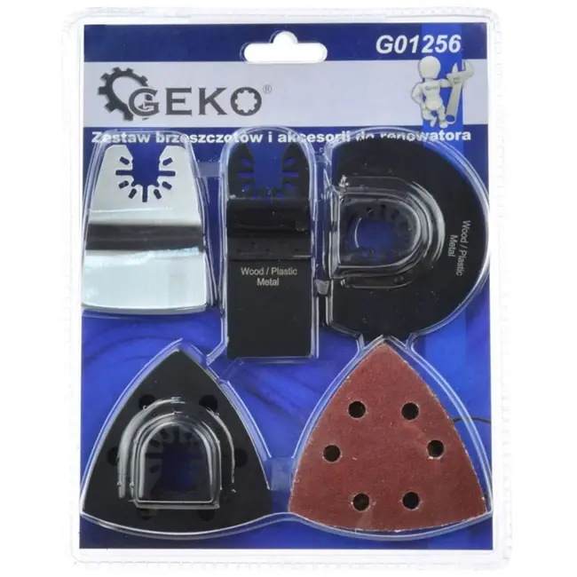 GEKO Starterset multi-cutter - 6-delig - veelzijdige accessoires - koolstofstalen bladen