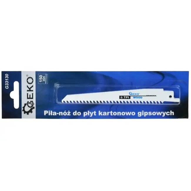 GEKO Zaagbladen voor gipsplaat - 6 tanden per inch - 150 mm - set van 5 stuks