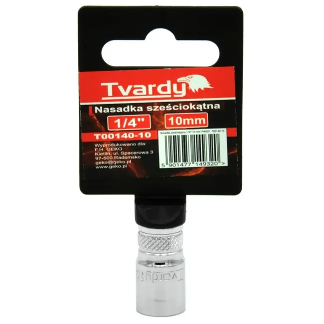 Tvardy Zeskantdop - 6-punts - 10 mm - Chroom Vanadium - Knurled Ring