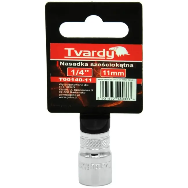 Tvardy Zeskant dop - 6 punt - 11 mm - chroom vanadium - knurvelring