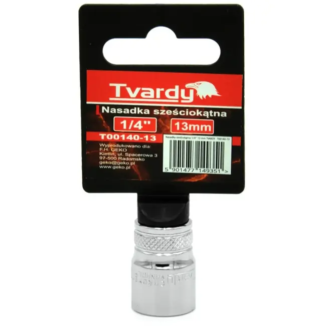 Tvardy Zeskant dop - 6 punt - 13 mm - robuust chroom vanadium staal