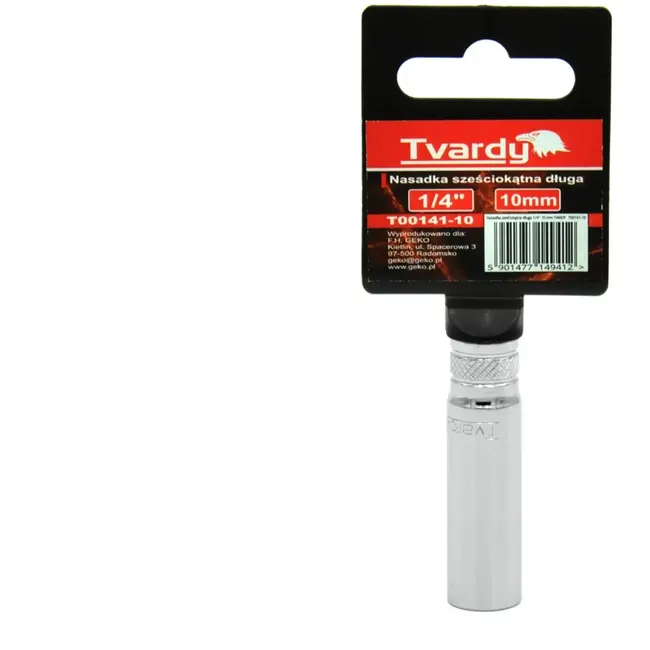 Tvardy Diepe dopsleutel - 6-kant - 10 mm - Extra grip - Chroom vanadium staal