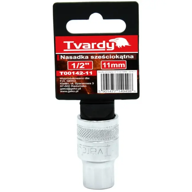 Tvardy Zeskant dopsleutel - 11 mm - Chroom vanadium - Met gripring