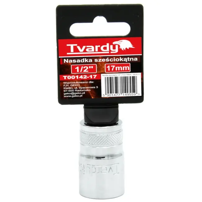 Tvardy Zeskant dop - 1/2" aansluiting - 17 mm - Duurzaam chroom vanadium staal