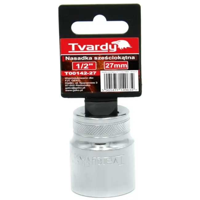 Tvardy Zeskant dop - 27 mm - Duurzaam chroom vanadium staal - Knurling voor extra grip