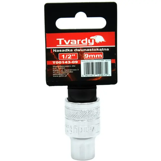 Tvardy Bi-hexagon dop - 9 mm - Duurzaam chroom vanadium - Met geribbelde ring