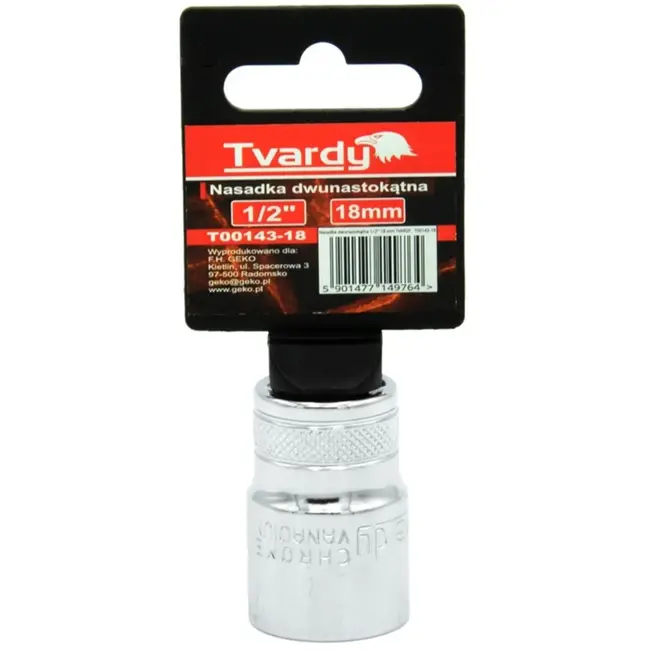 Tvardy Dopsleutel - Bi-Hexagon - 18 mm - Verchroomd - Duurzaam staal