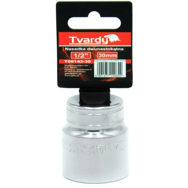 Tvardy Duurzame dopsleutel - 30 mm - Chroom vanadium - Knurled ring - 1/2" aansluiting