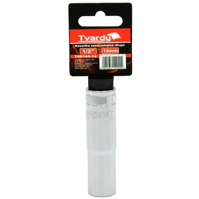 Tvardy Diepe dopsleutel - 6-punts - 14 mm - Chroom vanadium - Extra grip