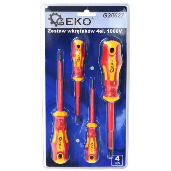 GEKO Isolerende schroevendraaierset - VDE - 1000V - 4-delig - Veiligheid en precisie