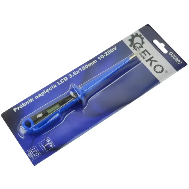 GEKO Voltage tester - LCD display - Platte punt 3.5mm - Ergonomische riemclip - 180mm lengte