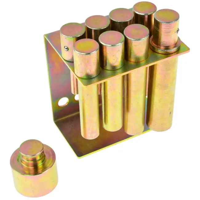 GEKO Set van 8 perspennen - Diverse diameters - Inclusief standaard - Geschikt voor hydraulische pers