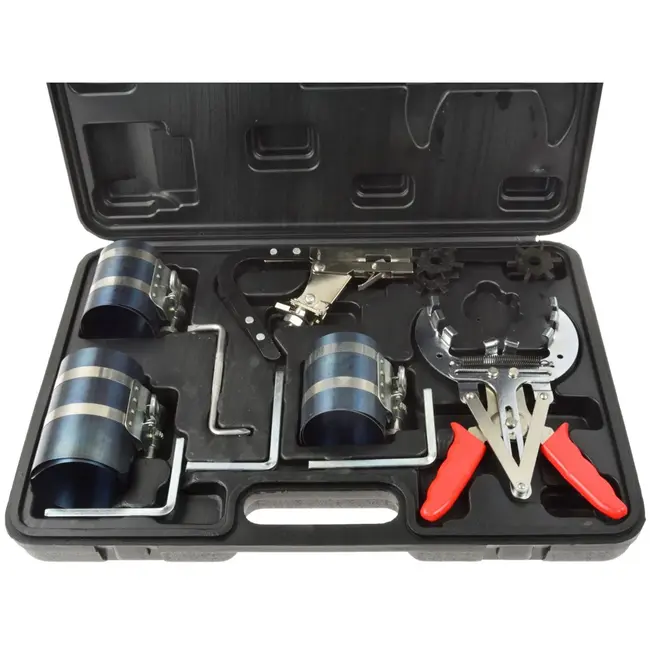 GEKO Zuigerveercompressor set - met ratelsleutel - veelzijdige maten - inclusief opbergkoffer