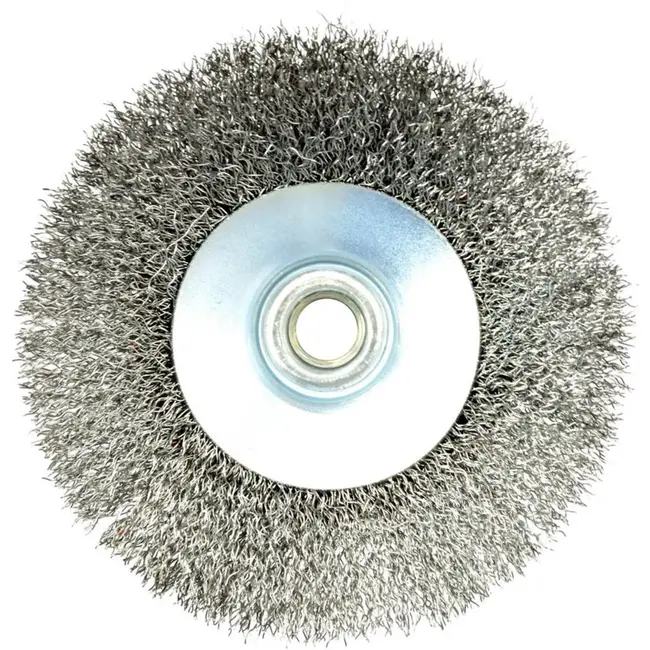 GEKO Stalen gekrulde draadborstel - 125 mm - M14 schroefdraad - Voor krachtige reiniging