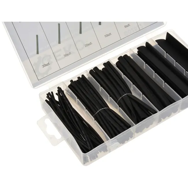 GEKO Assortiment krimpkousen - vlamvertragend - 100 stuks - zwart - diverse maten