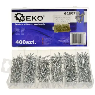 GEKO Aluminium popnagelset - 400 stuks - Roestvrij - Inclusief opbergdoos