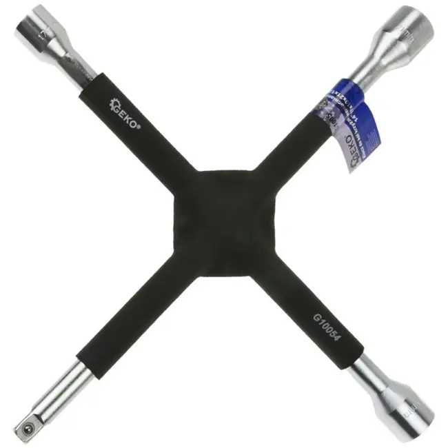 GEKO Kruissleutel - Versterkt - Antislip Handvat - 17/19/21 mm - 355 mm - Zwart