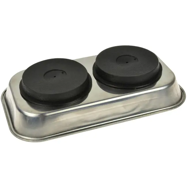 GEKO Rechthoekige magnetische onderdelenbak - 240x140 mm - Dubbelgeplateerd en gepolijst