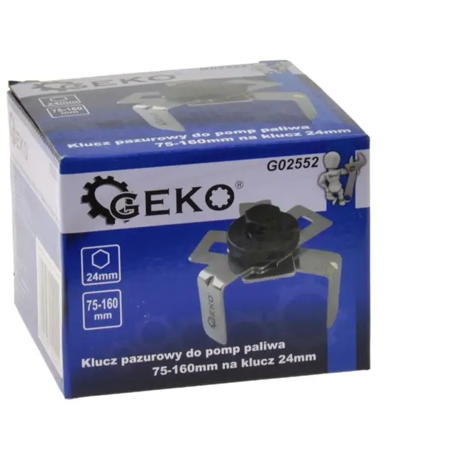 GEKO Verstelbare brandstoftanksleutel - 3 poten - 75-160 mm - chroom - 24 mm aandrijving