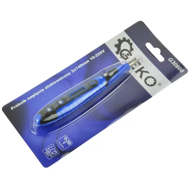 GEKO Elektronische spanningstester - 3 mm platte punt - 140 mm lang - Ergonomische riemclip