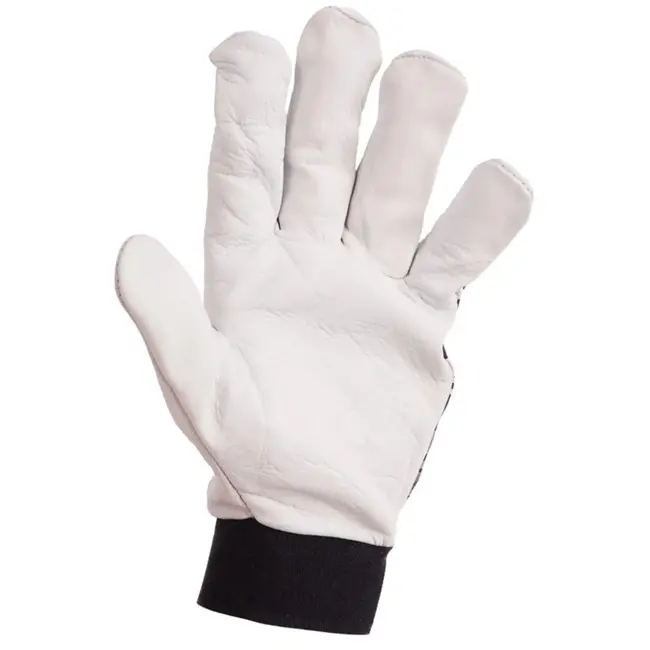 GEKO Leren werkhandschoenen - Klittenband sluiting - Maat 10 - Blauw en wit - EN388 bescherming - 12 stuks