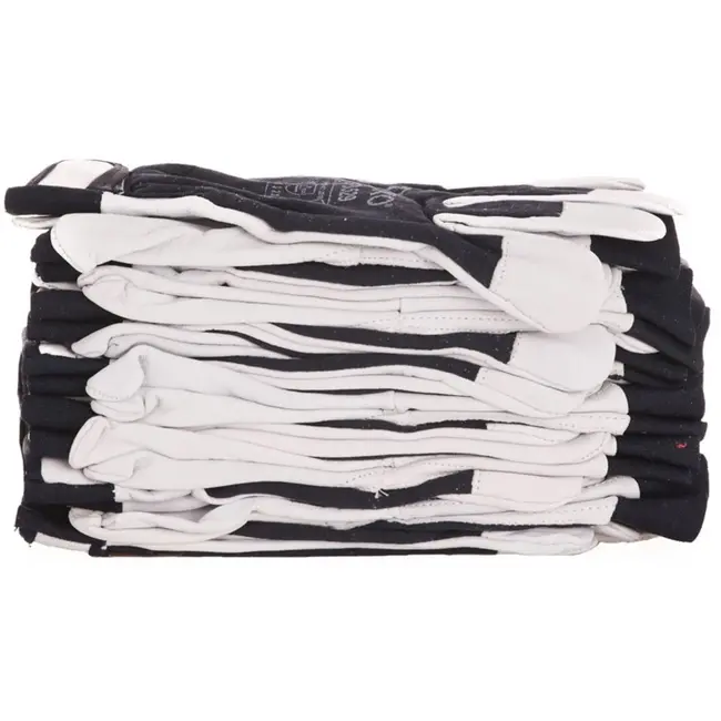 GEKO Leren werkhandschoenen - Velcro sluiting - Maat 10 - Blauw en wit - EN388 bescherming - 12 stuks