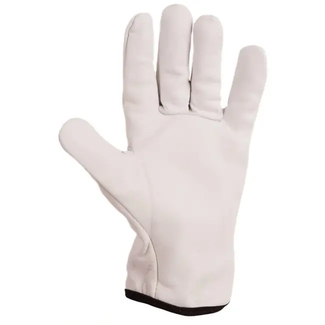 GEKO Leren werkhandschoenen - geitenleer - wingduim - maat 9 - wit - 12 stuks