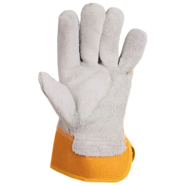 GEKO Leren werkhandschoenen - slijtvast en comfortabel - maat 10.5 - wit-geel - 12 stuks