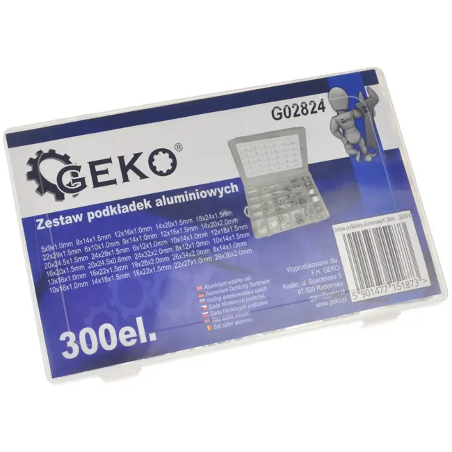 GEKO Aluminium ringen set - 30 maten - 300 stuks - met opbergdoos