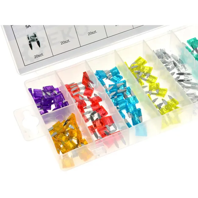 GEKO Mini zekeringenset - 140 stuks - Diverse Ampères - Compact en Handig