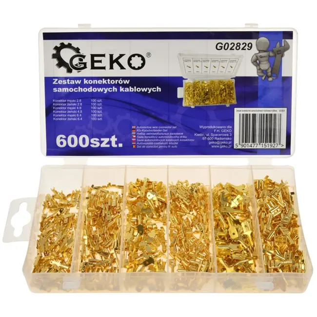 GEKO Terminalconnectorenset - 600 stuks - Diverse maten - Niet-geïsoleerd
