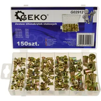 GEKO Stalen blindklinkmoeren set - 6 maten - 150 stuks