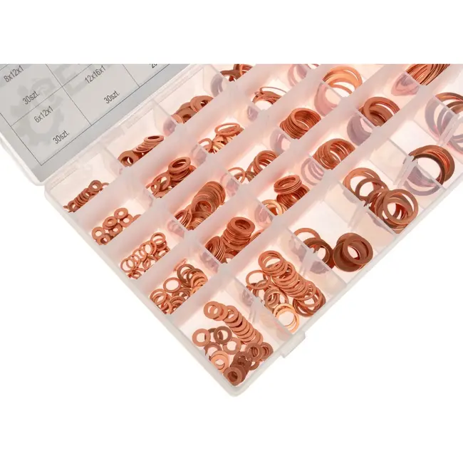 GEKO Koperen ringenset - 580 stuks - Corrosiebestendig en geleidend - Diverse maten