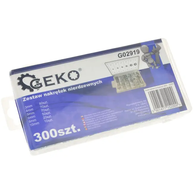 GEKO Roestvrijstalen moeren set - 300 stuks - Diverse maten