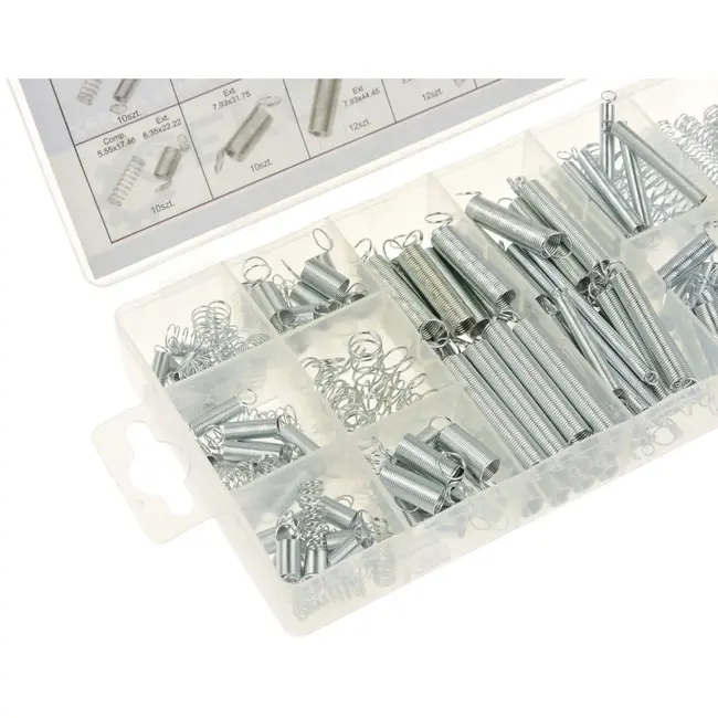 GEKO Assortiment van 200 veren - Diverse maten - Trek- en drukveren - Veelzijdig gebruik